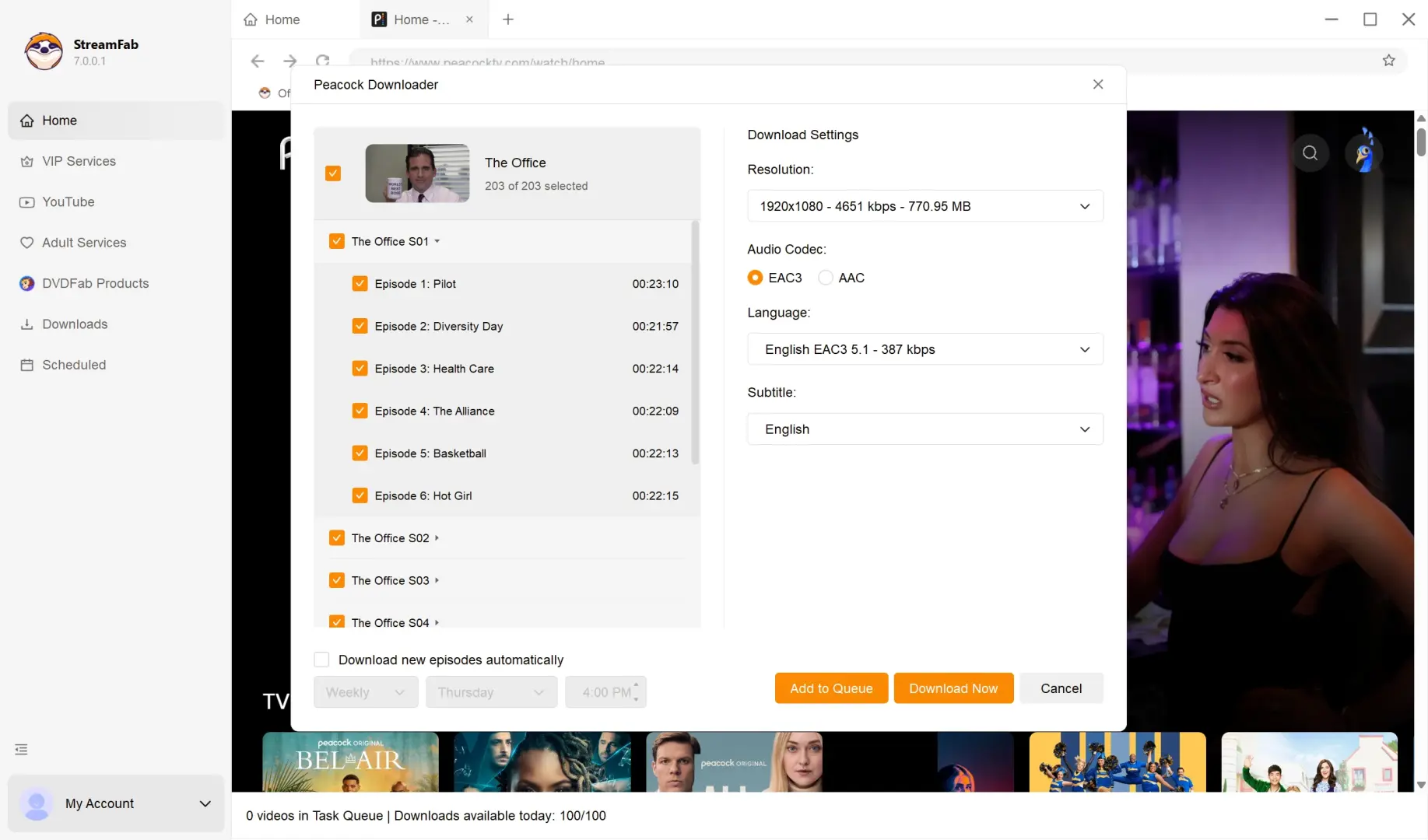 streamfab peacock downloader review: user guide