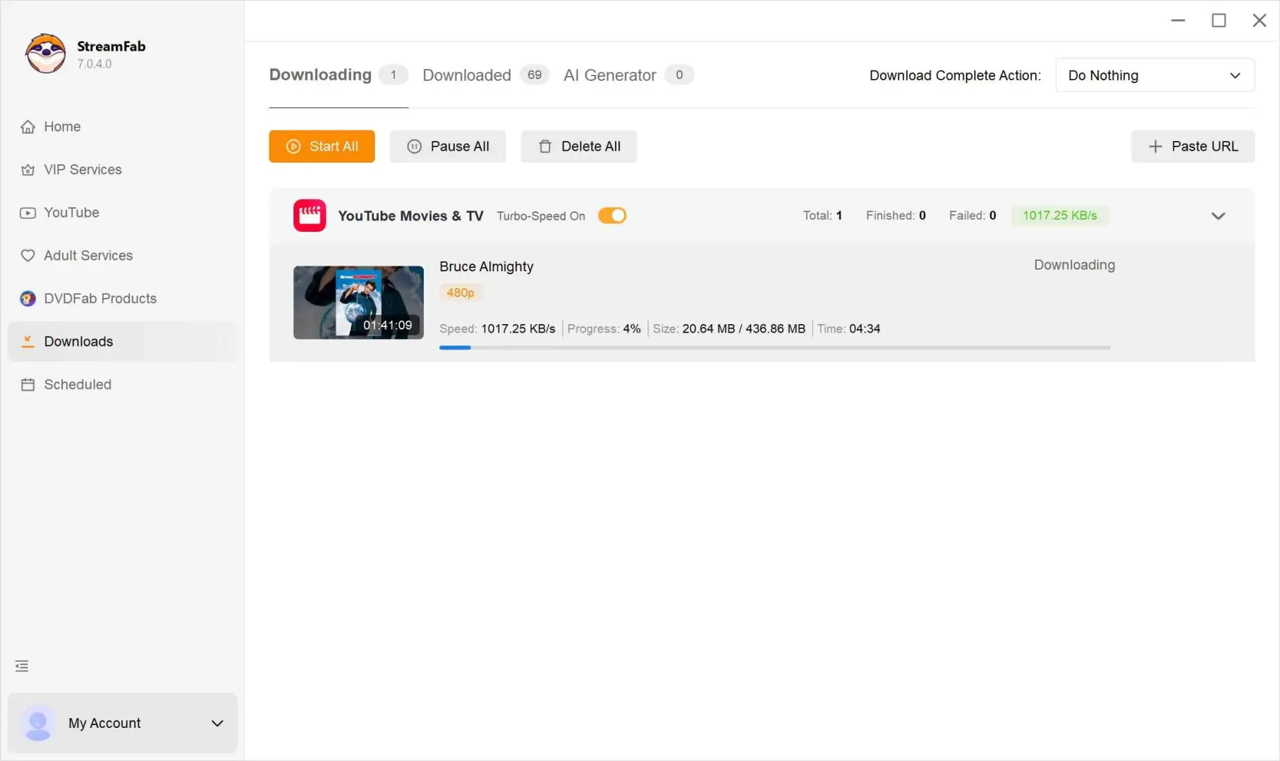 How to download YouTube movies in 1080p with StreamFab: step 5