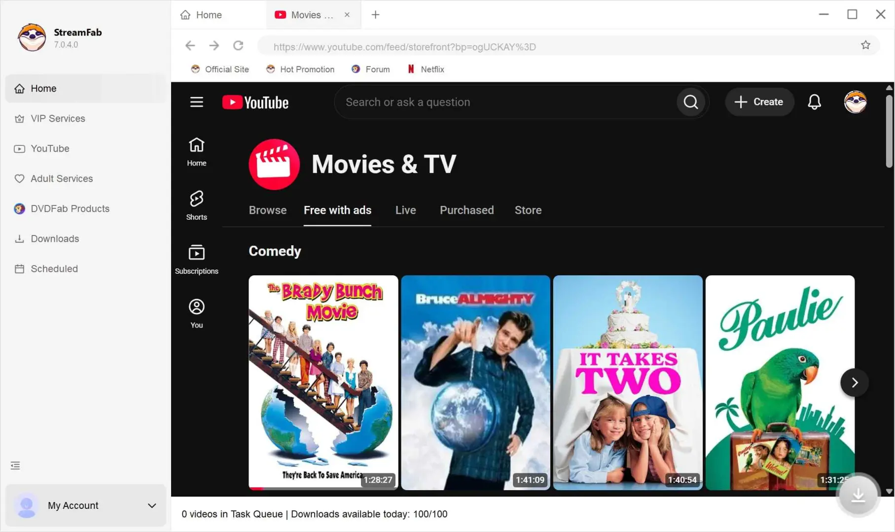 How to download YouTube movies in 1080p with StreamFab: step 2