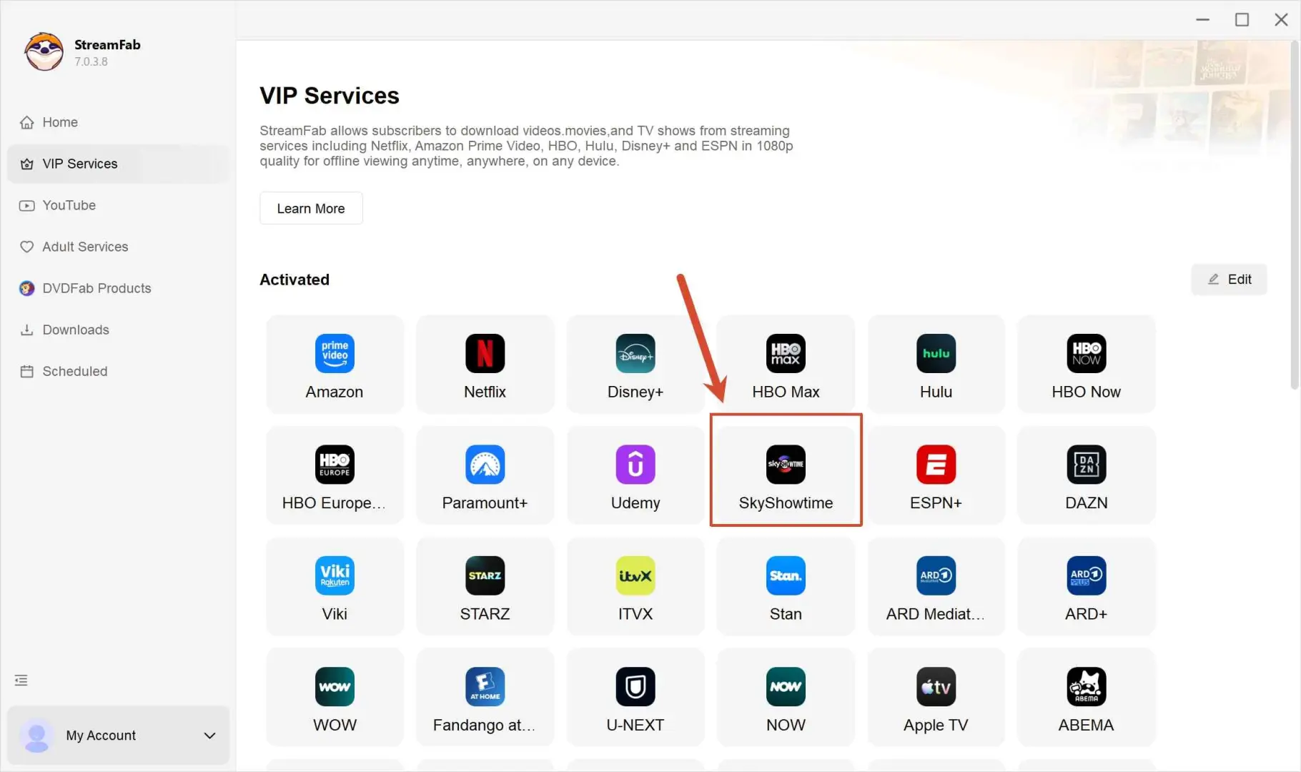 Step 1 to download SkyShowtime series with StreamFab SkyShowtime Downloader