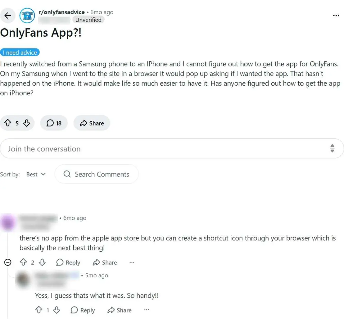 onlyfans app: use pwa instead