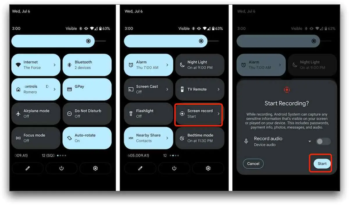 screen record onlyfans without drm black screen on android via built in recorder
