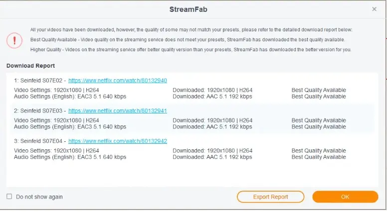 StreamFab con el código 702 durante el diagnóstico del procesamiento final