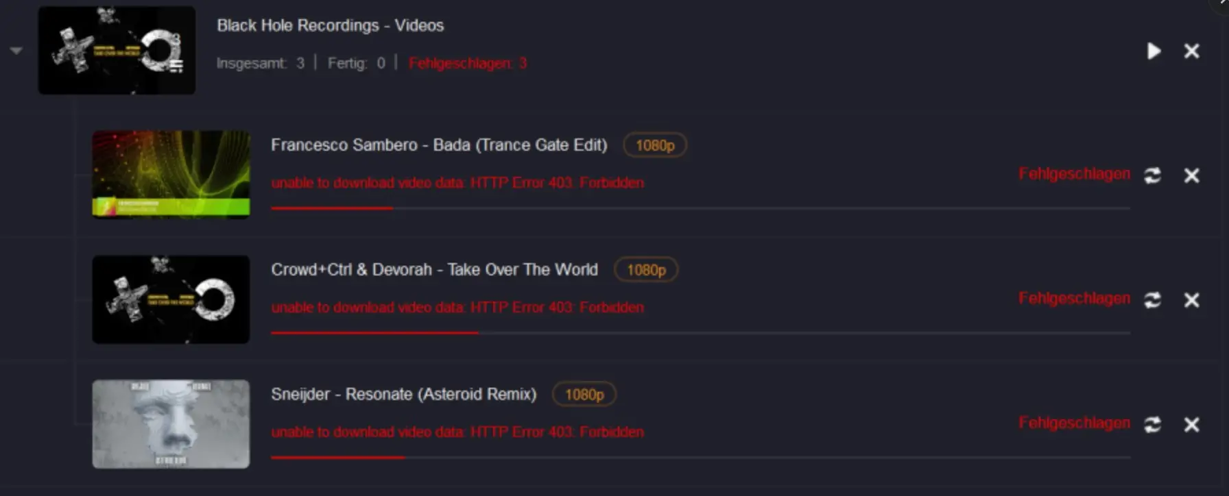 unable to download video data: HTTP Error 403: Forbidden