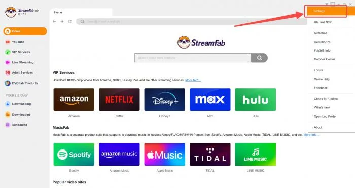 StreamFab Amazon Downloader : réglage de la langue audio et des sous-titres