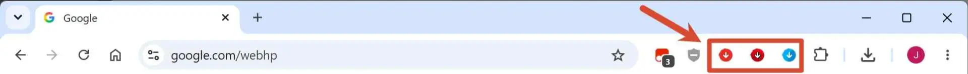 Barre d'outils Chrome affichant l'icône de l'extension StreamFab épinglée