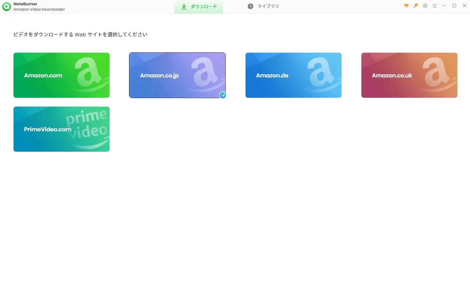 NoteBurner 日本地域選択 Amazon.co.jp